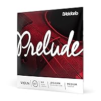 D'Addario Prelude Violin String Set, 4/4 Scale, Medium Tension – J810 4/4M - Solid Steel Core, Warm Tone, Economical and Durable – Educator’s Choice for Student Strings – 1 Set