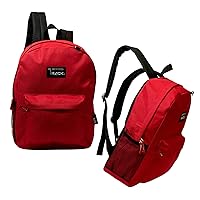 17 Inch Wholesale Classic Red Backpack - Bulk Case of 24 Bookbags