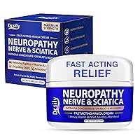 Neuropathy Nerve Relief Cream – Maximum Strength Cream for Nerves, Feet, Hands, Legs, Toes, Lower Back, Neck Includes Arnica, Vitamin B6, Aloe, MSM, Menthol - Developed for Effective Soothing Relief