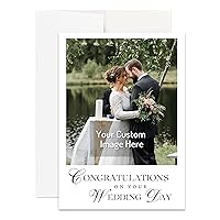 Simply Uncaged Christian Gifts Personalized Wedding Card for Marriage Custom Your Photo Image Upload Your Text Greeting Card (Single Card)