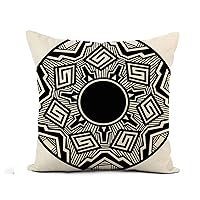 Flax Throw Pillow Cover Abstract Traditional Acoma Pottery Painting American Arizona Crafts Drawing 20x20 Inches Pillowcase Home Decor Square Cotton Linen Pillow Case Cushion Cover
