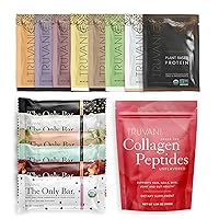 Truvani Discovery Set - Includes Organic Protein Powder 8 Flavor Sample Pack, Plant-Based Snack Bars 6 Flavor Sample Pack & Collagen Peptides 7 Servings