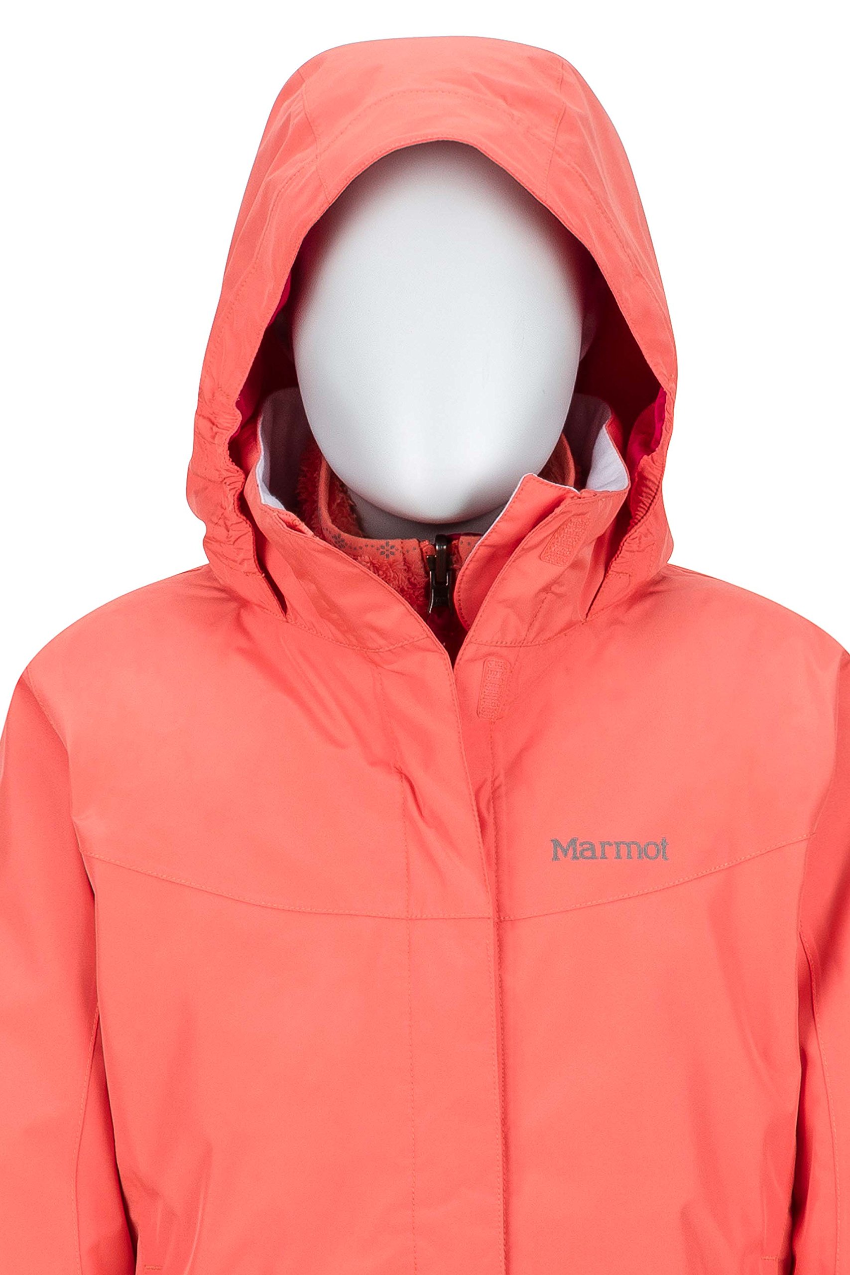 Marmot Northshore Girls' Waterproof Hooded Rain Jacket with Removable Fleece Liner