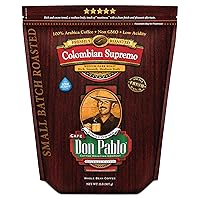 2LB Don Pablo Colombian Supremo - Medium-Dark Roast - Whole Bean Coffee - Low Acidity - 2 Pound (2 lb) Bag