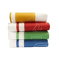 Premium Multi Purpose Kitchen Towels by Carlo Lamperti Italy (4 Pack) Restaurant-Grade Absorbent Terry-Tea Kitchen Towels Machine Washable Eco-Friendly Recycled Cotton Poly Durable Hanging Loop Asst