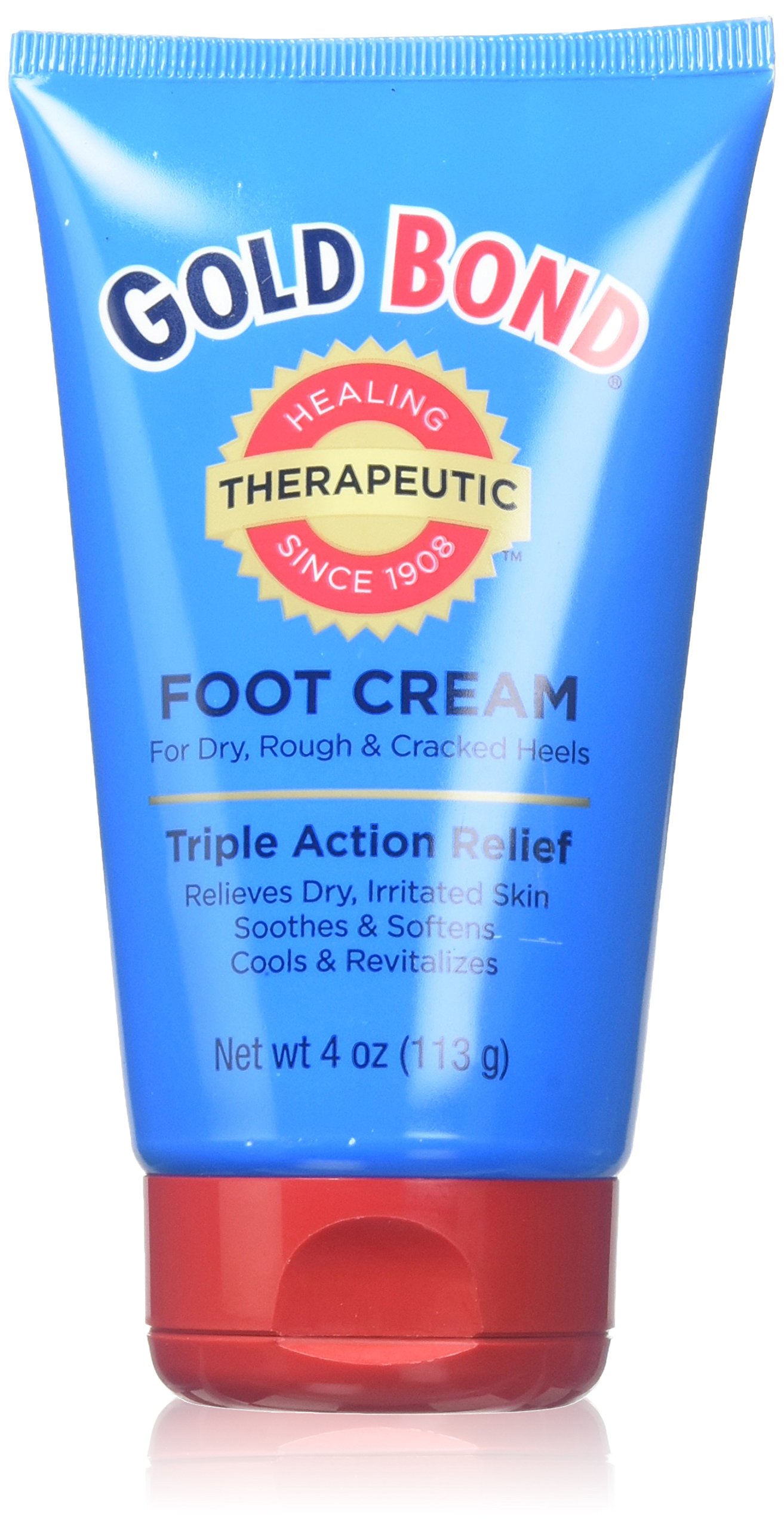 Gold Bond Triple Action Foot Cream, 4 Ounce Tube (Pack of 6)