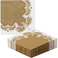 Talking Tables Premium Quality Gold Disposable Paper Napkins Strong and Soft Serviettes Elegant Design Recyclable Tableware for Christmas, Birthday Party, Weddings, Anniversary Pack of 40, 13inches