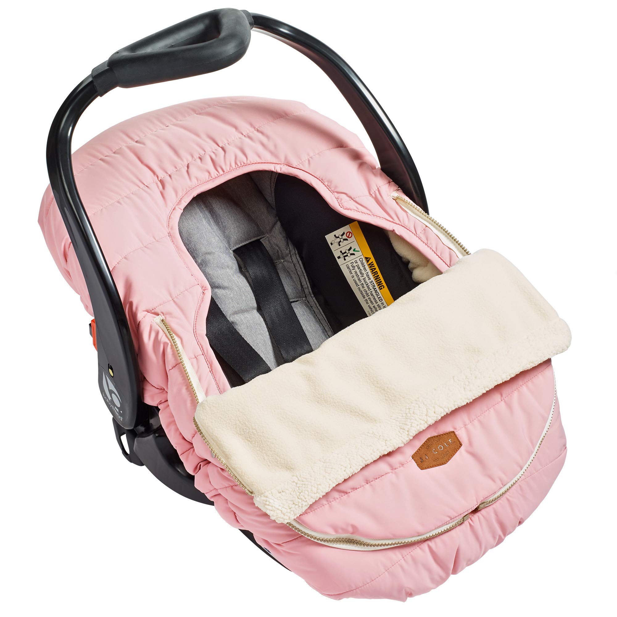 JJ Cole Baby Car Seat Cover, Blanket-Style Baby Stroller & Baby Carrier Cover, Blush Pink