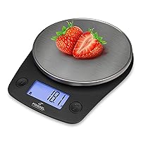 0.1g Food Scale 2024 - Kitchen Scale for Food Ounces and Grams, Cooking and Baking Scale 11lbs Capacity - High Precision 0.1g/0.01oz Stainless Steel Plate (Round)