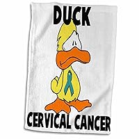 3dRose Duck Cervical Cancer Awareness Ribbon Cause Design - Towels (twl-114405-1)