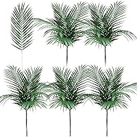 Giegxin 30 Pcs 25 Inch Artificial Palm Leaves Large Faux Plants Plastic Palm Fronds Fake Tropical Palm Tree Leaves Decorations Leaf Decor for Palm Floral Arrangement Jungle Beach (Green, 8 x 25 in)