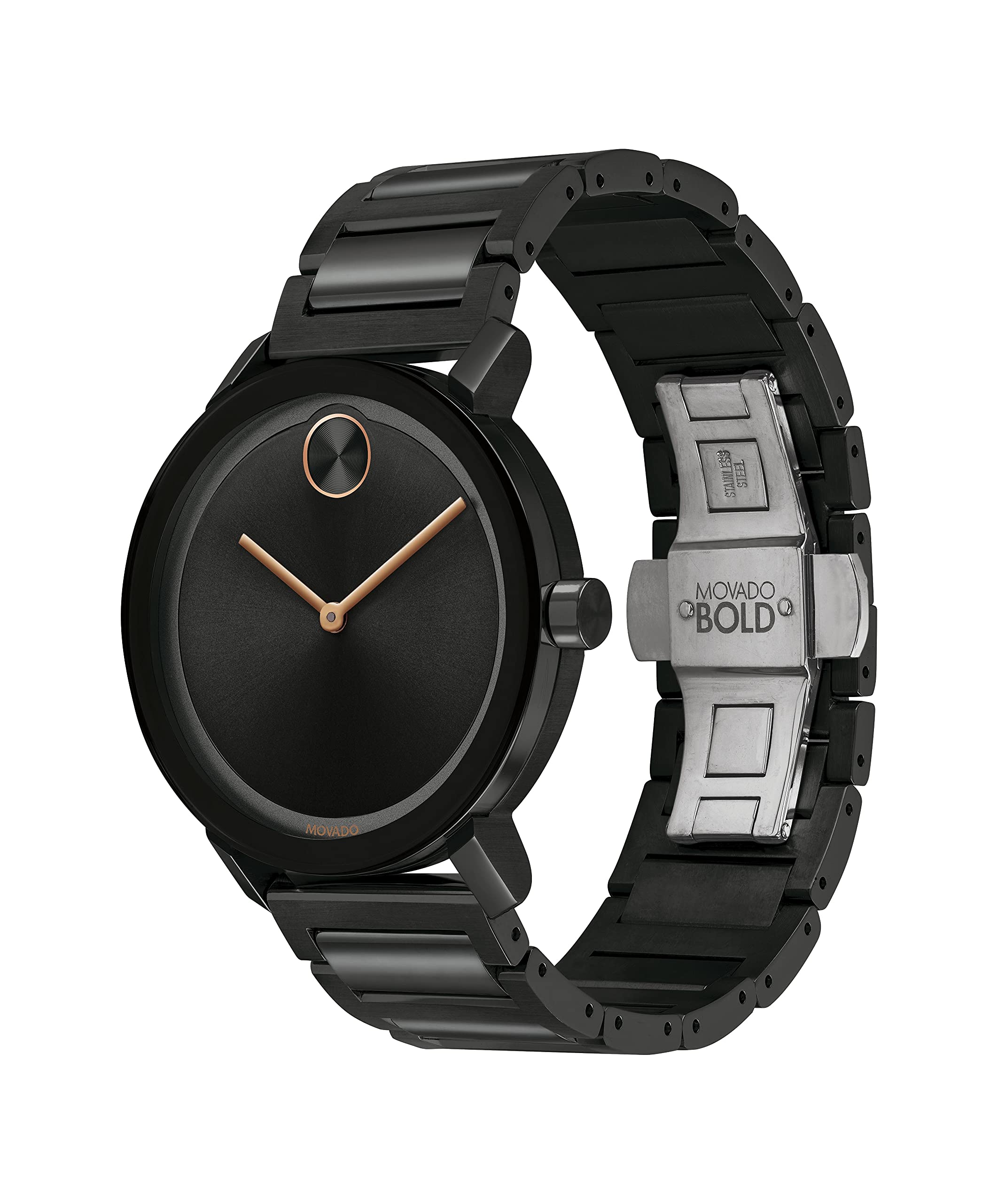 Movado Bold Evolution Men's Swiss Qtz Stainless Steel and Bracelet Casual Watch, Color: Black (Model: 3600752)