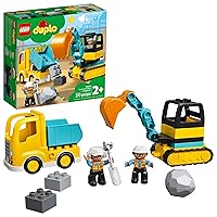 DUPLO Town Truck & Tracked Excavator Construction Vehicle 10931 Toy for Toddlers 2-4 Years Old Girls & Boys, Fine Motor Skills Development and Learning Toy