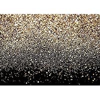 SJOLOON Black and Gold Backdrop Golden Spots Backdrop Vinyl Photography Backdrop Vintage Astract Background for Family Birthday Party Newborn Studio Props 11547(10x8FT)