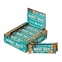 Raw Rev Vegan High-Protein Bars, Chocolate Chip Cookie Dough, 12g Plant Protein, 11g Fiber, Keto, Non-GMO, 1.6 Oz, Pack of 12