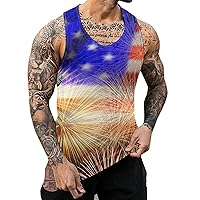 American Flag Tshirts for Men high Collar Tank top Men Muscle Tshirts camo Workout top Anime Shirts for Men Gym