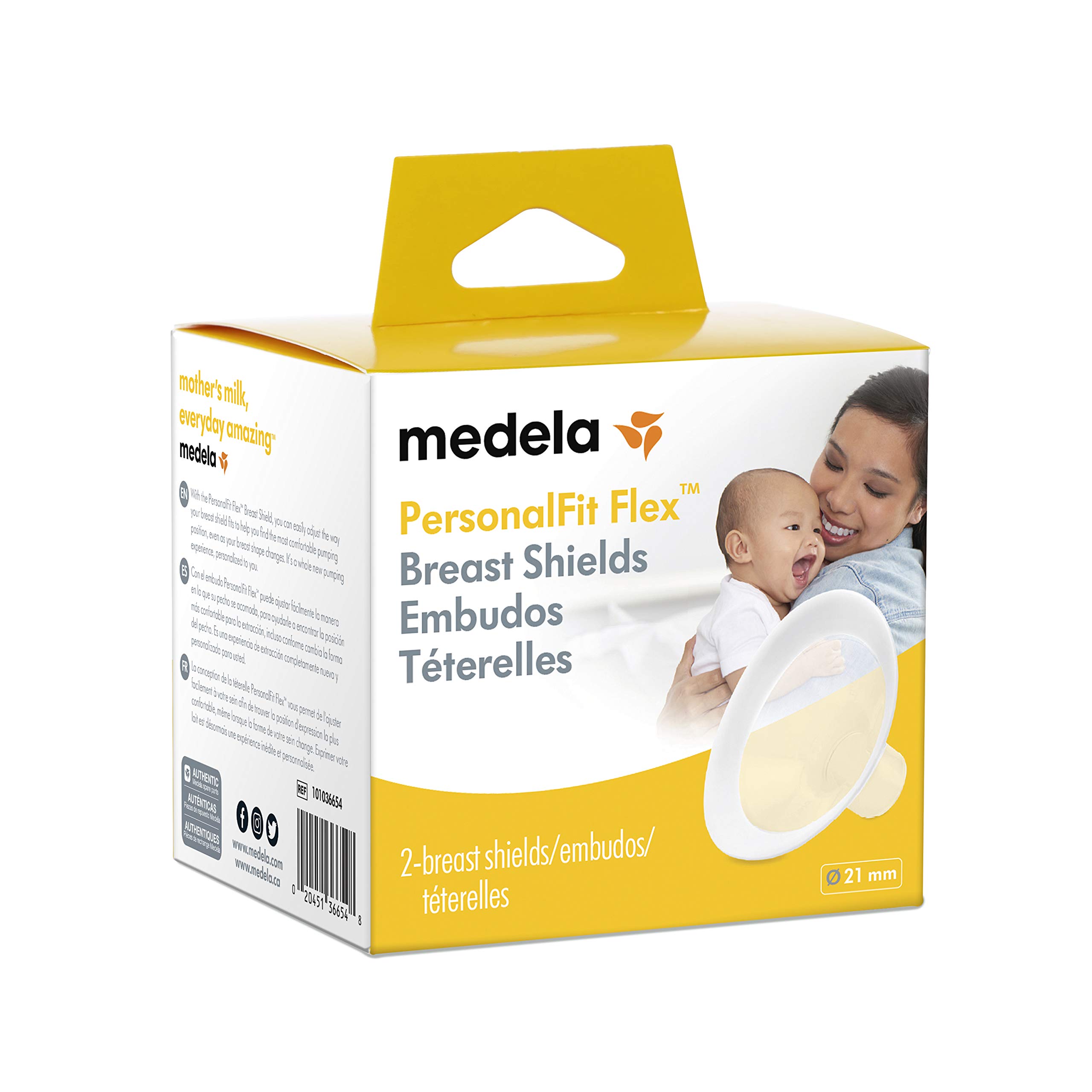 Medela PersonalFit Flex Breast Shields, 2 Pack of Small 21mm Breast Pump Flanges, Made Without BPA, Shaped Around You for Comfortable and Efficient Pumping