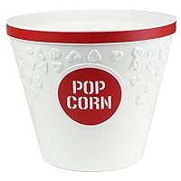 Hutzler Popcorn Bucket, Plastic Bowl, Red Large