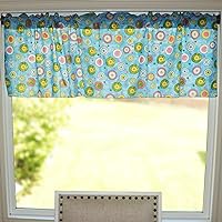 Circles and Polka Dots Cotton Window Valance Home Décor Bedroom Nursery Kitchen Window (58