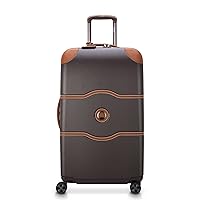 DELSEY Paris Chatelet Air 2.0 Hardside Luggage with Spinner Wheels, Chocolate Brown, Checked-26 Inch Trunk