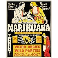 Marihuana Art Print - Classic Marijuana Print and Cannabis Decor, Vintage Weed Decoration, Anti Marijuana Movie Poster, Anti Drug Propaganda Poster, 11x14 Unframed Art Print
