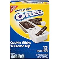 Handi-Snacks OREO Cookie Sticks 'N Crème Dip Snack Packs, 1 Box of 12 Snack Packs