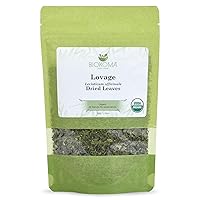 Biokoma Pure and Organic Lovage Dried Leaves 50g (1.76oz) In Resealable Moisture Proof Pouch, USDA Certified Organic - Herbal Tea, No Additives, No Preservatives, No GMO