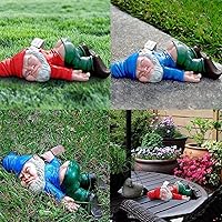 2 PCS Drunkenness Gnomes Statues, 5.9 Inch Naughty Garden Gnome Funny Statue for Home Indoor or Outdoor Lawn Gnome Decorations Housewarming Halloween Christmas Garden Gift