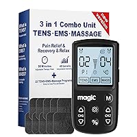 Tens Unit Muscle Stimulator Machine - Dual Channel Electronic Pulse Massager, Tens EMS Machine for Pain Relief Therapy with 10 Electrode Tens Unit Replacement Pads (2