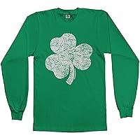 Threadrock Men's Distressed Shamrock Long Sleeve T-Shirt