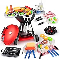 JOYIN 61 PCS Cooking Toy Set, Kitchen Toy Set, Toy BBQ Grill Set, Little Chef Play, Kids Grill Playset Interactive BBQ Toy Set for Kids