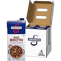 Swanson 100% Natural Beef Broth, 32 oz Carton (Pack of 6)