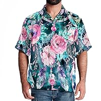 Hawaiian Shirt, Men's Casual Button-Down Shirts, Womens Hawaiian Shirt, Retro Dream Catcher Feather Flower