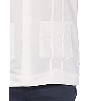 Cubavera Men's Four-Pocket Mini Pintuck Embroidered Authentic Guayabera Shirt, Short Sleeve Button Down