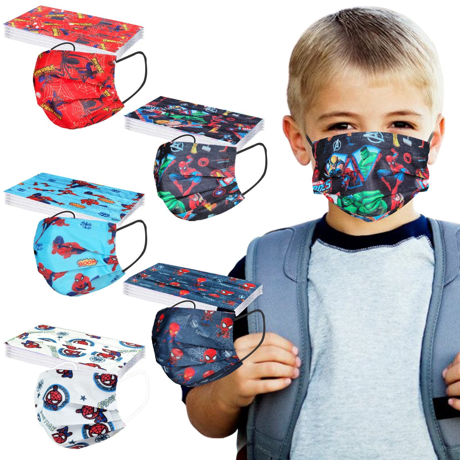 50PCS Kids Face_Mask Children 3Ply Earloop Breathable Kids Face_Mask Outdoor School Supplies Boys Girls