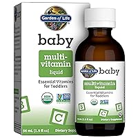 Organic Baby Multivitamin Drops - Vegan, Gluten Free, Non-GMO Multivitamins for Infants & Toddlers, 56 Servings, 1.9 fl oz