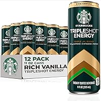 Starbucks Tripleshot Coffee Energy Drink, Rich Vanilla, 11 fl oz Cans (12 Pack), Triple Blend, 165mg Caffeine, B Vitamins, Protein, Iced Coffee