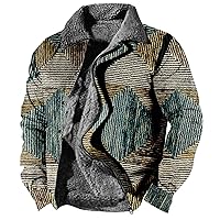 Oversized Long Sleeve Beach Fall Coat Men Fashion Colorblock Comfy Warm Lapel Thick Button Coat