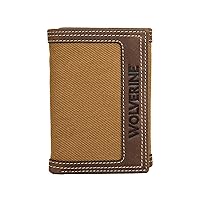 WOLVERINE Men's RFID Blocking Rugged Trifold Wallet (Avail in Cotton Canvas Or Leather)