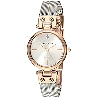 Anne Klein Women's Diamond-Accented Mesh Bracelet Watch