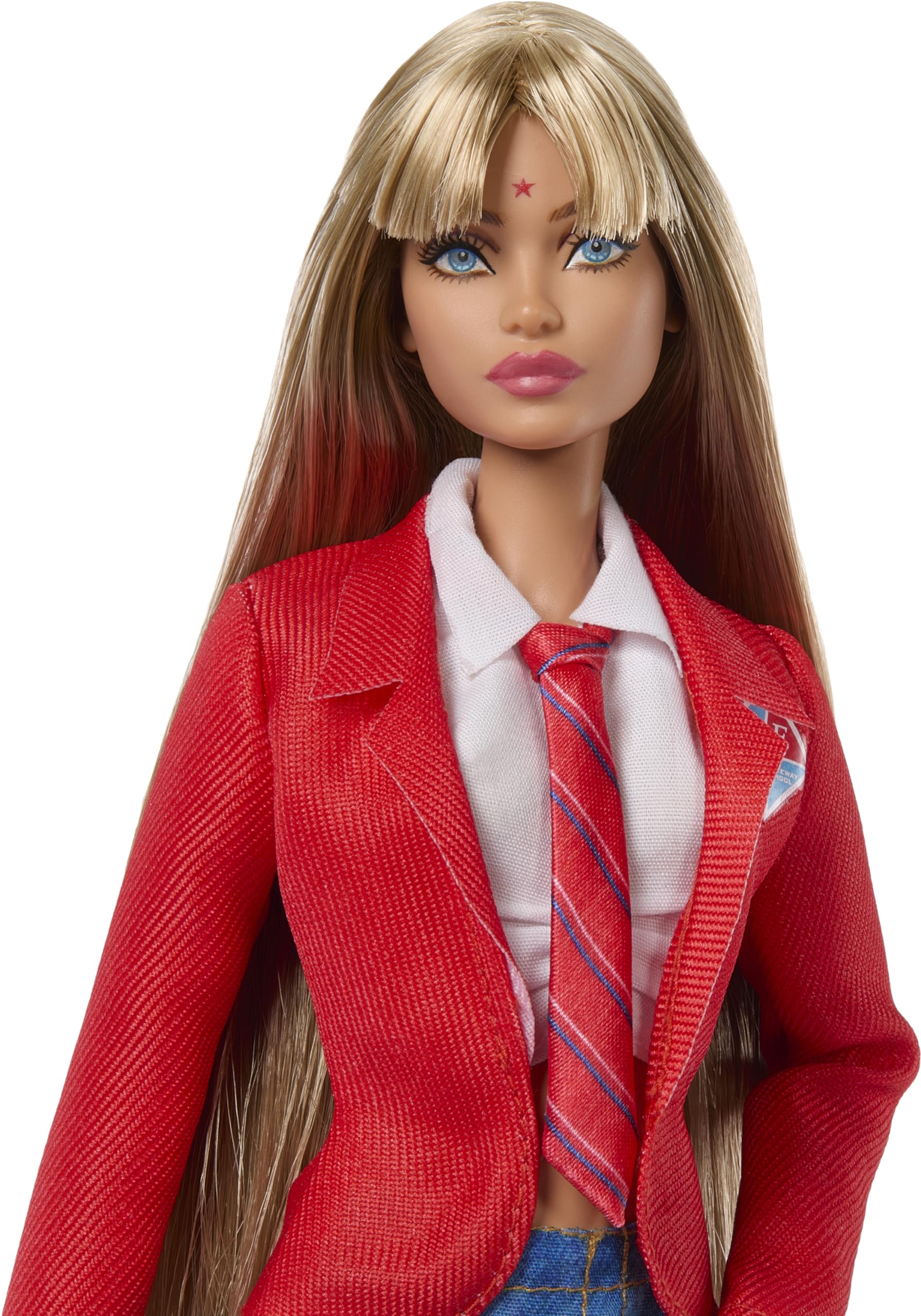 Barbie Mia Doll Wearing Removable School Uniform with Boots, Necktie & Long Blonde Hair, Inspired by Rebelde & RBD