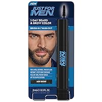 1-Day Beard & Brow Color, Temporary Color for Beard and Eyebrows, For a Fuller, Well-Defined Look, Up to 30 Applications, Dark Brown