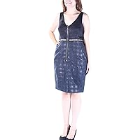 Rachel Roy Womens Black Plaid Sleeveless Knee Length Sheath Dress Size: 4