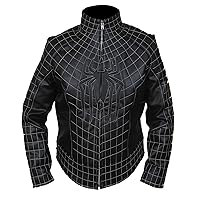 F&H Kid's Superhero Amazing Spider White Shield Genuine Leather Jacket