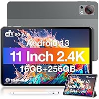 DOOGEE T30S 2.4K 11 Inch Tablet with Stylus Pens, 2024 Newest Octa Core Android 13 Tablet with 16GB RAM 256GB ROM 1TB Expand, 8580mAh, 4 Speakers, Dual 13MP Camera, 5G WiFi, BT5.0, GPS, Gray