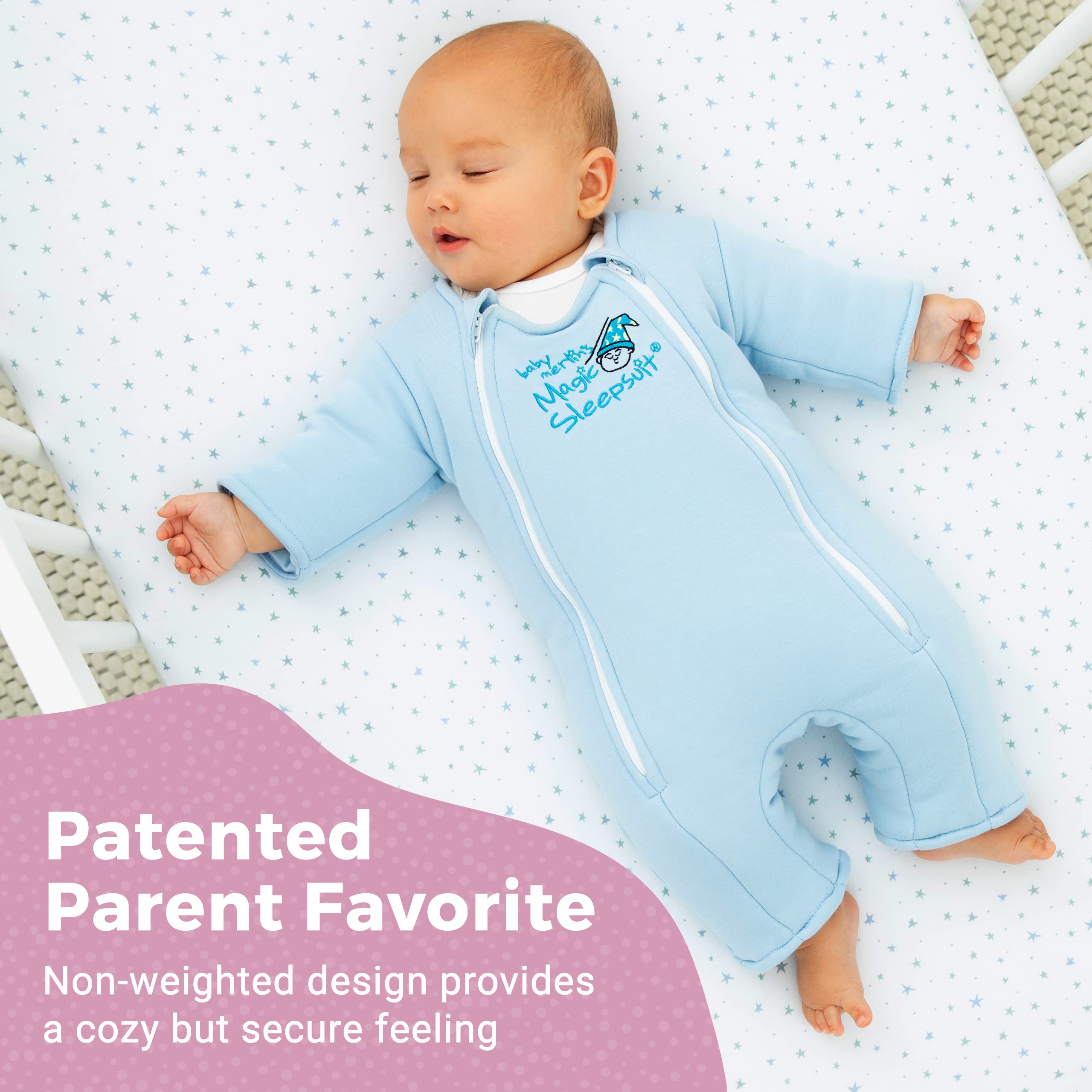 Baby Merlin's Magic Sleepsuit - 100% Cotton Baby Transition Swaddle - Baby Sleep Suit - Pink - 3-6 Months