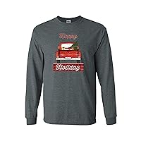 Happy Holidays Holly Jolly Truck Christmas Long Sleeve T-Shirt