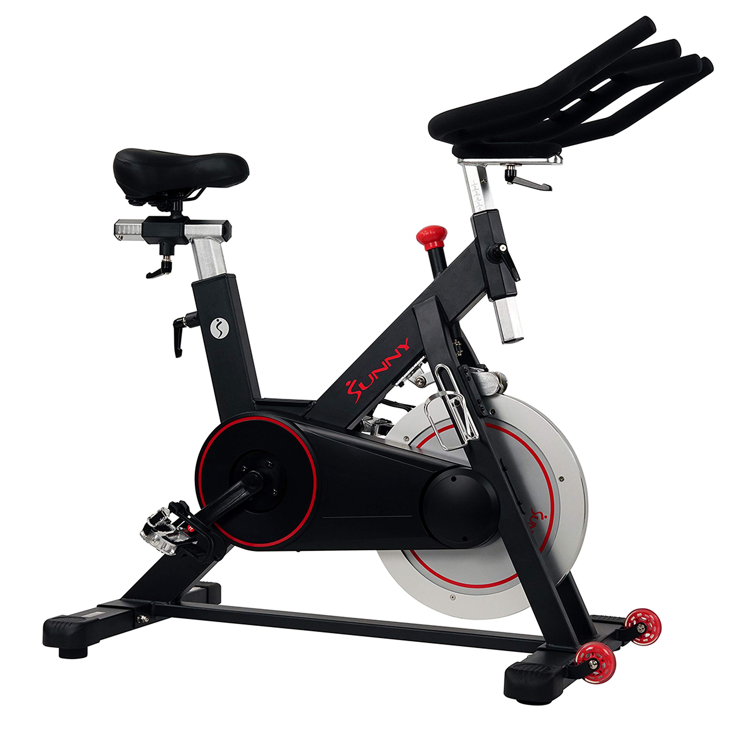 Sunny Health & Fitness Magnetic Belt Drive Indoor Cycling Bike, Optional Exclusive SunnyFit App and Enhanced Bluetooth Connectivity