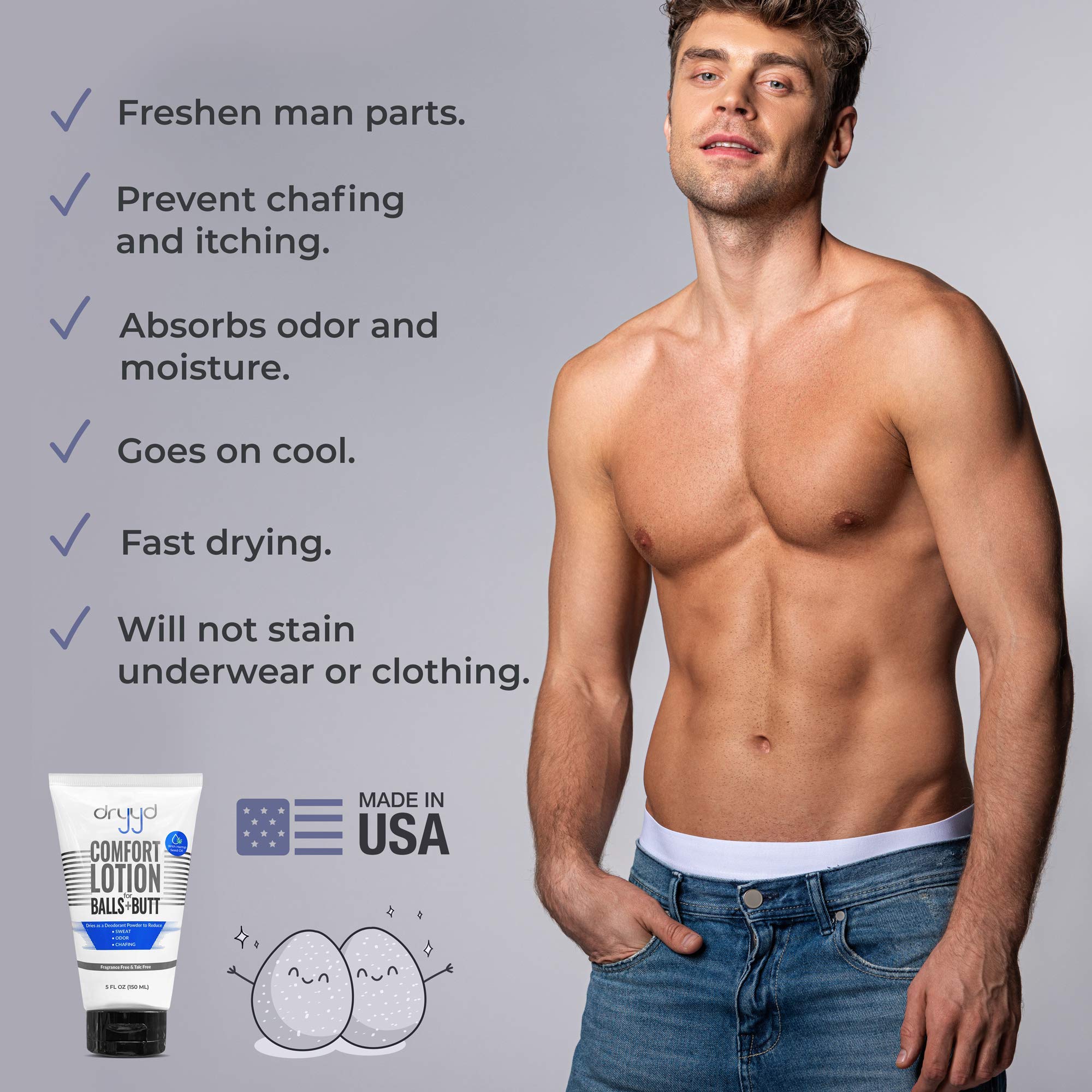 DRYYD Natural Antiperspirant Deodorant Lotion For Men and Women or Couples, Anti Chafe, No Talcum Powder, Aluminum Free, Fragrance Free, Ball Deodorant For Men, Reduce Sticky Boobs for Women, Bundle