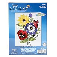 Janlynn Floral Crewel Embroidery, multi-colored